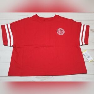 EleVen by Venus Williams Retro Daze Short Sleeve Cropped Red Tee Small - NWT